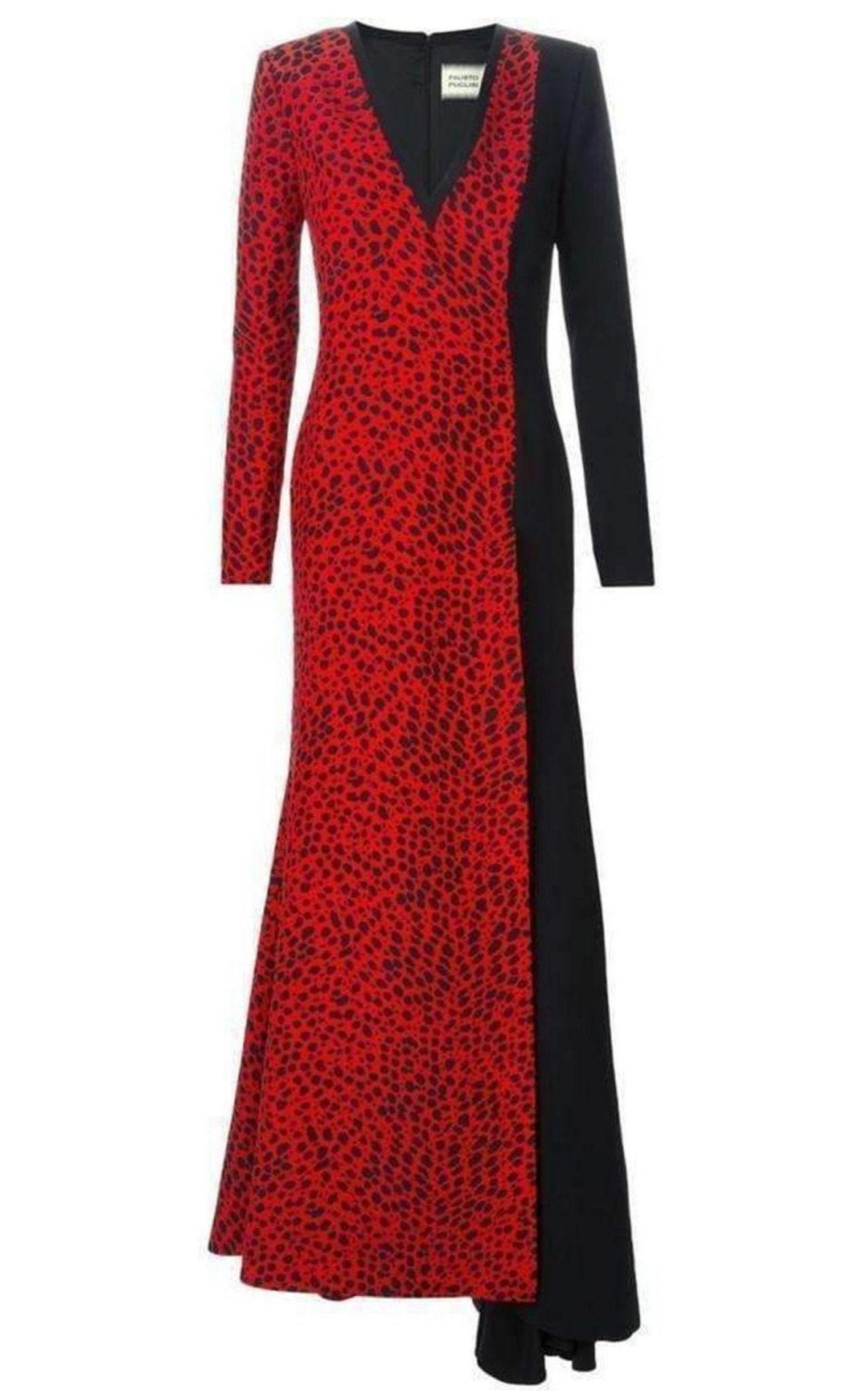 Fausto Puglisi Red Leopard Print Stretch Silk Gown - Runway Catalog