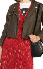 Veste motard courte en cuir Ganni - Catalogue défilé