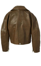 Veste motard courte en cuir Ganni - Catalogue défilé