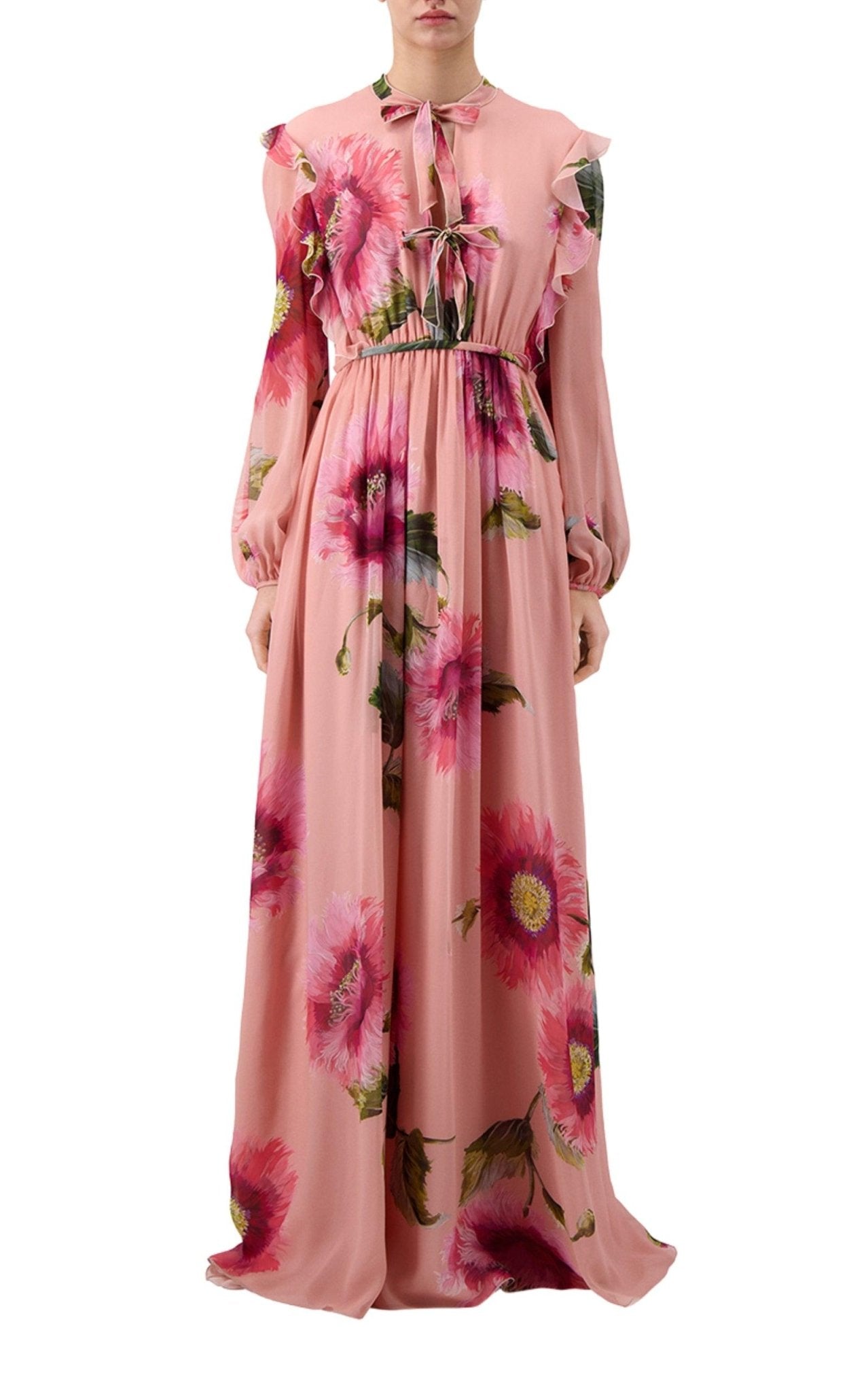 Giambattista Valli Botanic Blow Up - print Silk Georgette Gown - Runway Catalog