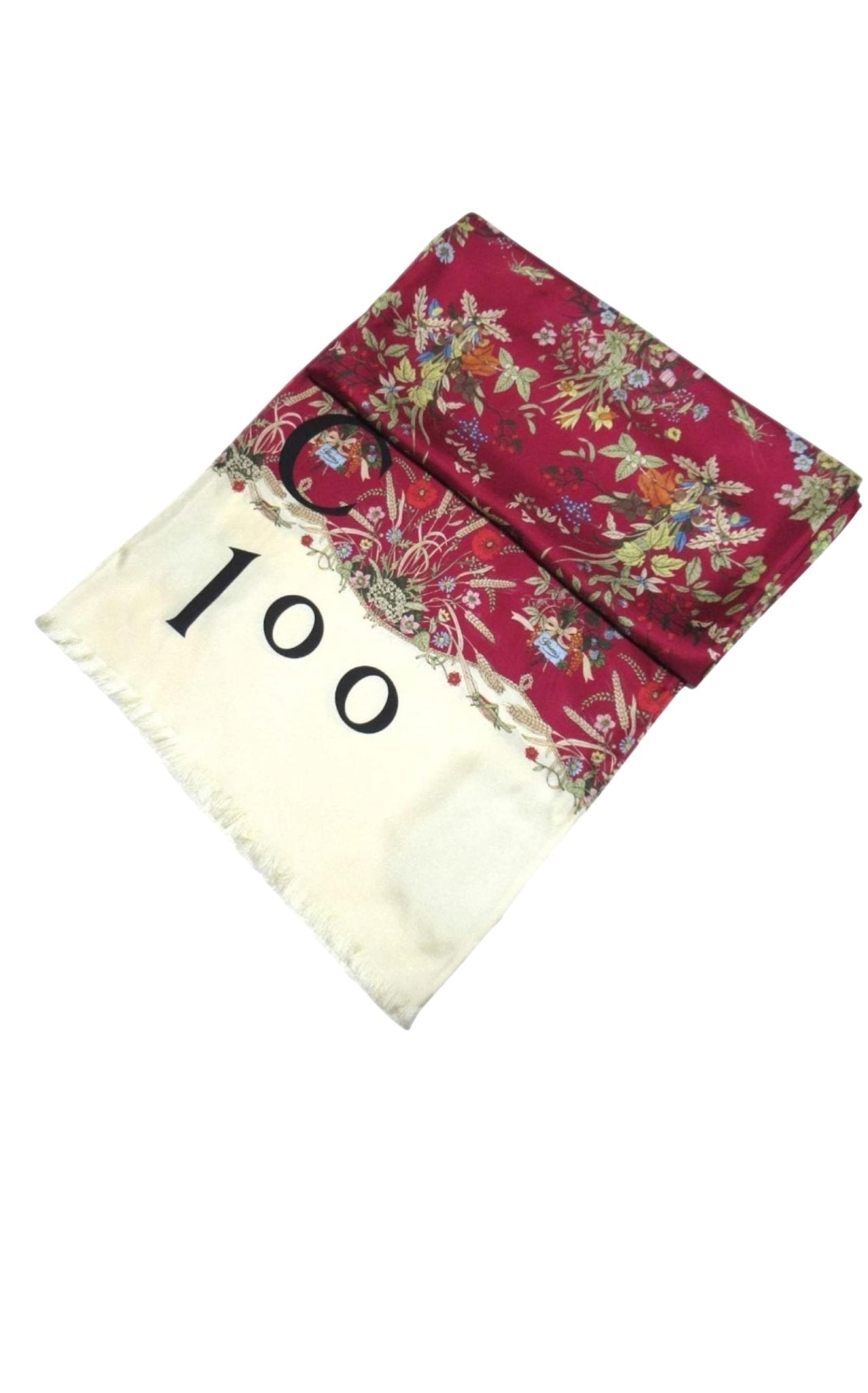 Gucci 100th Anniversary Silk Scarf Burgundy – Runway Catalog