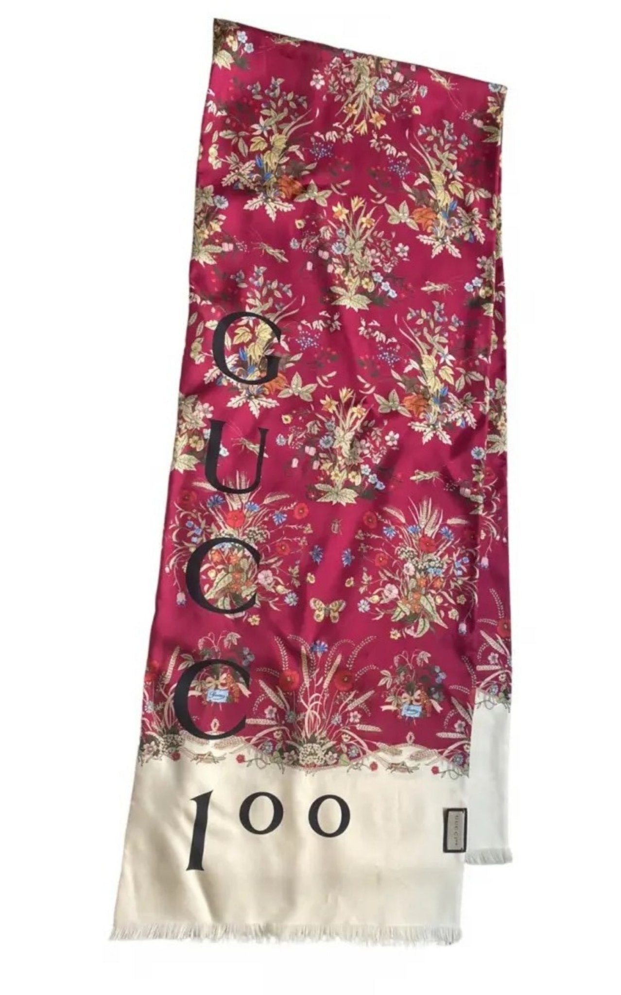 Gucci 100th Anniversary Silk Scarf Burgundy – Runway Catalog