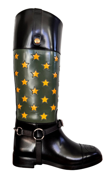 Gucci Abstract Art Leather Riding Boots display picture 1