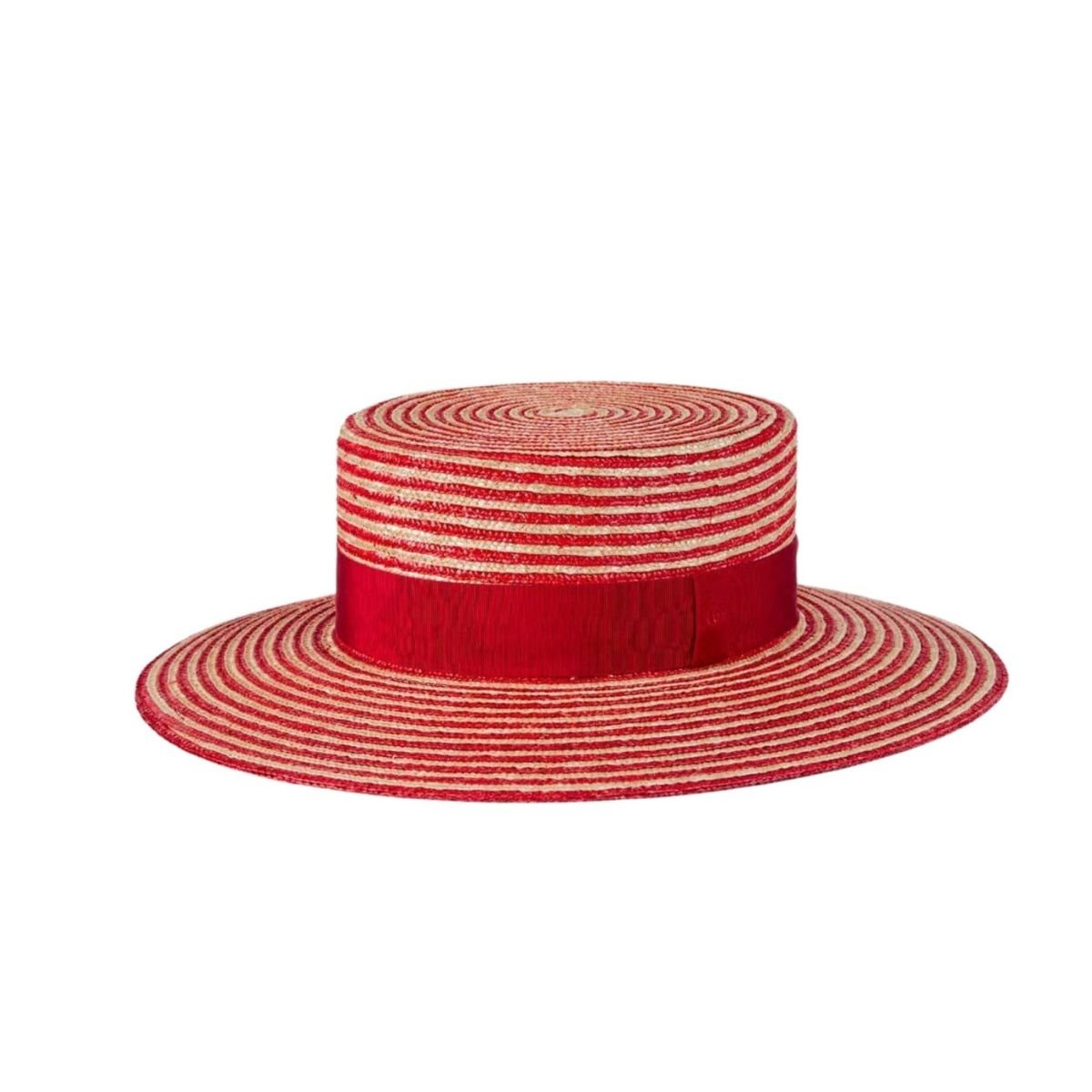 Gucci Alvy Red Striped Straw Hat - Runway Catalog