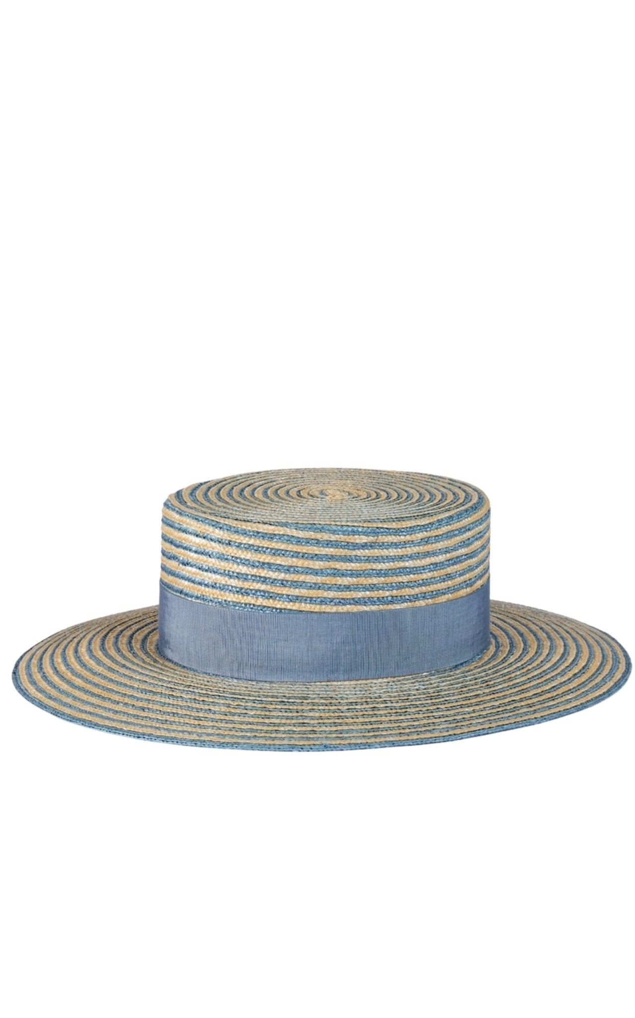 Gucci Alvy Striped Blue Straw Hat - Runway Catalog
