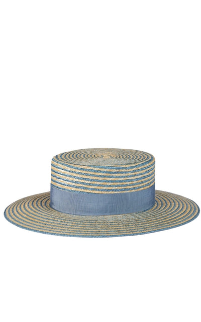 Gucci Alvy Striped Blue Straw Hat - Runway Catalog