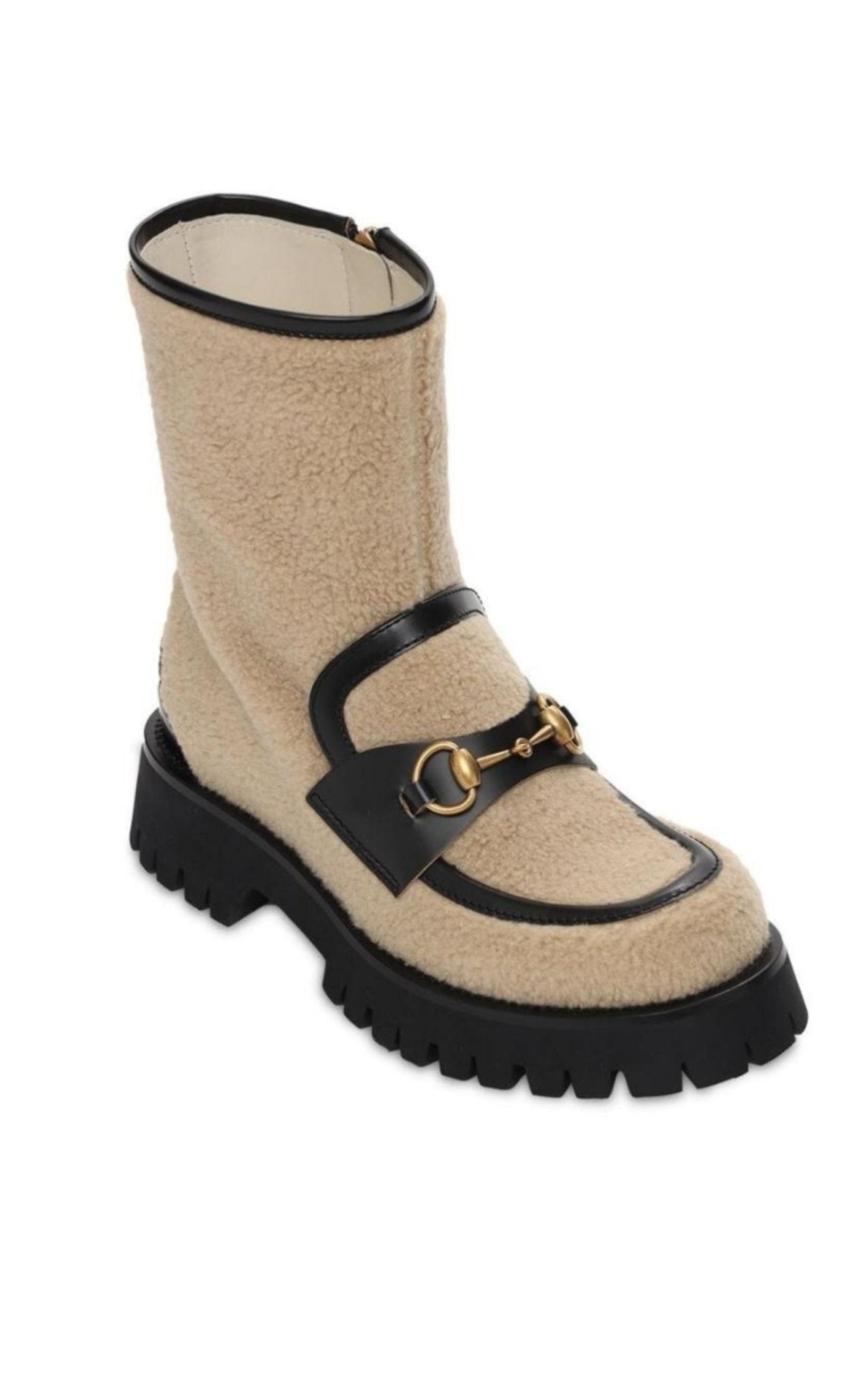 Gucci Ankle Boots With Horsebit In Neutrals - Runway Catalog