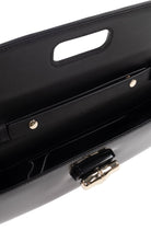 Gucci Bamboo Night small black shiny leather shoulder bag with bamboo closure and chain strap