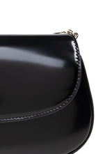 Gucci Bamboo Night small black shiny leather shoulder bag with bamboo closure and chain strap