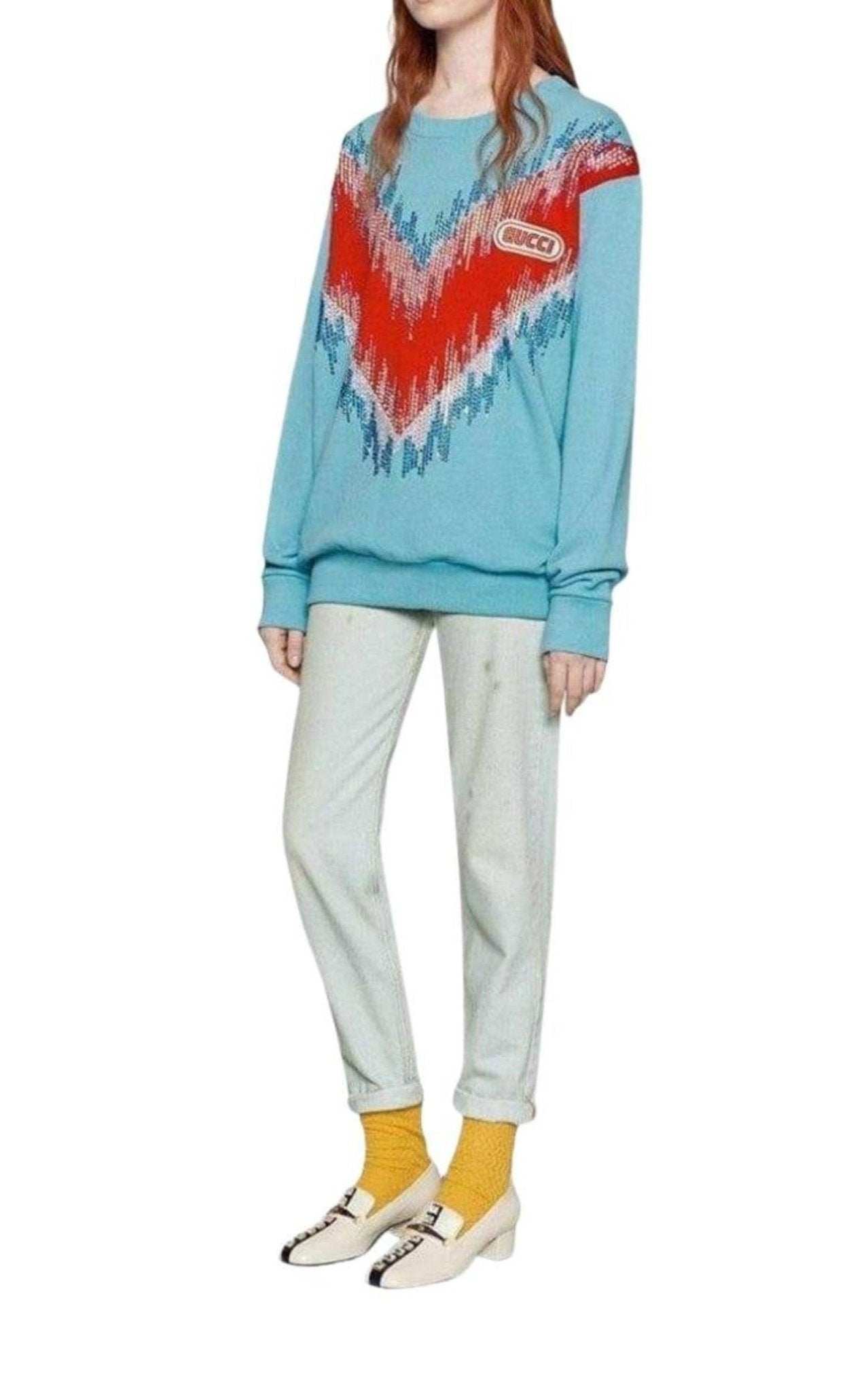 Gucci Bead Embroidered Cotton Sweatshirt - Runway Catalog
