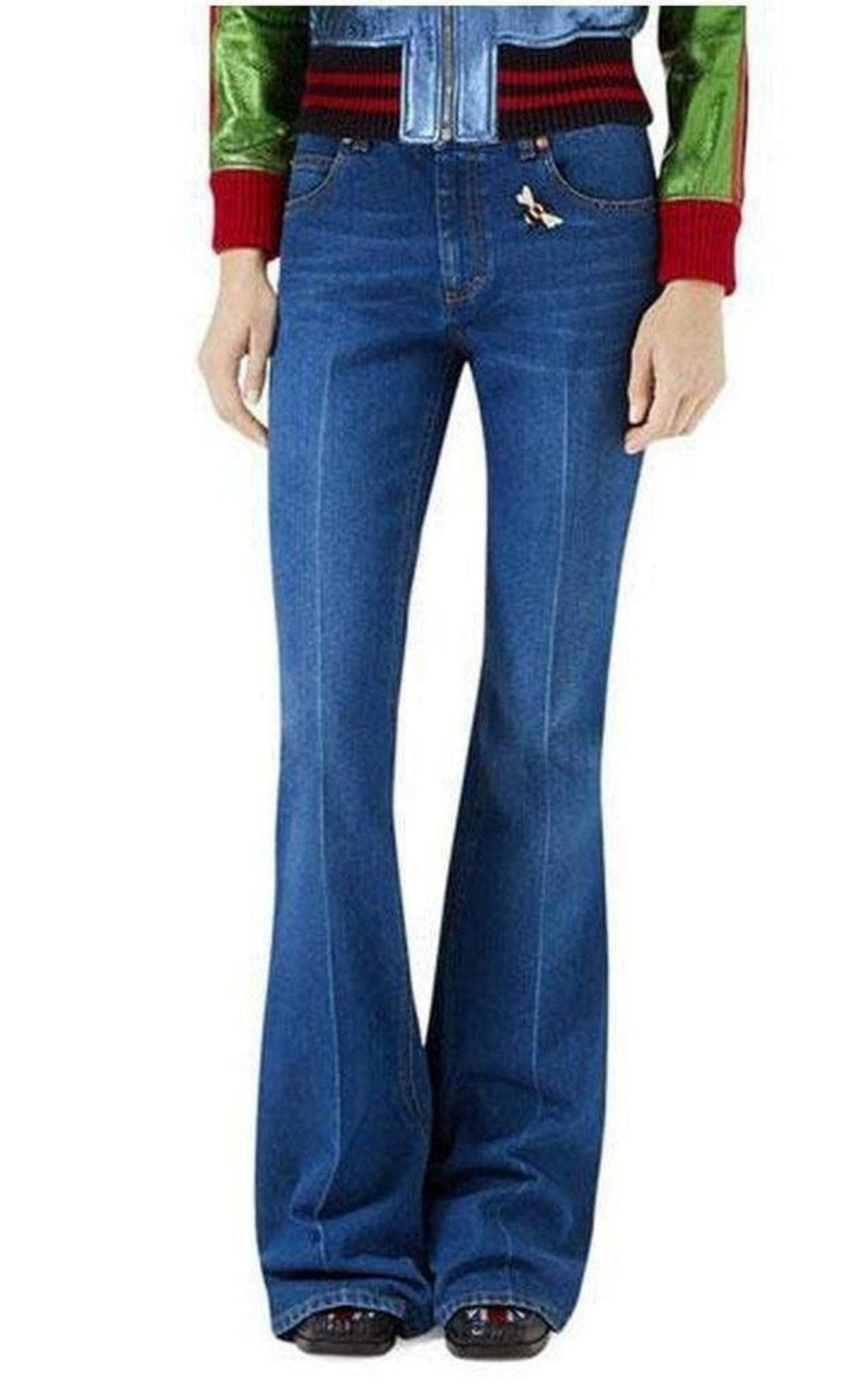 Gucci Bee & Butterfly Patches Jeans - Runway Catalog