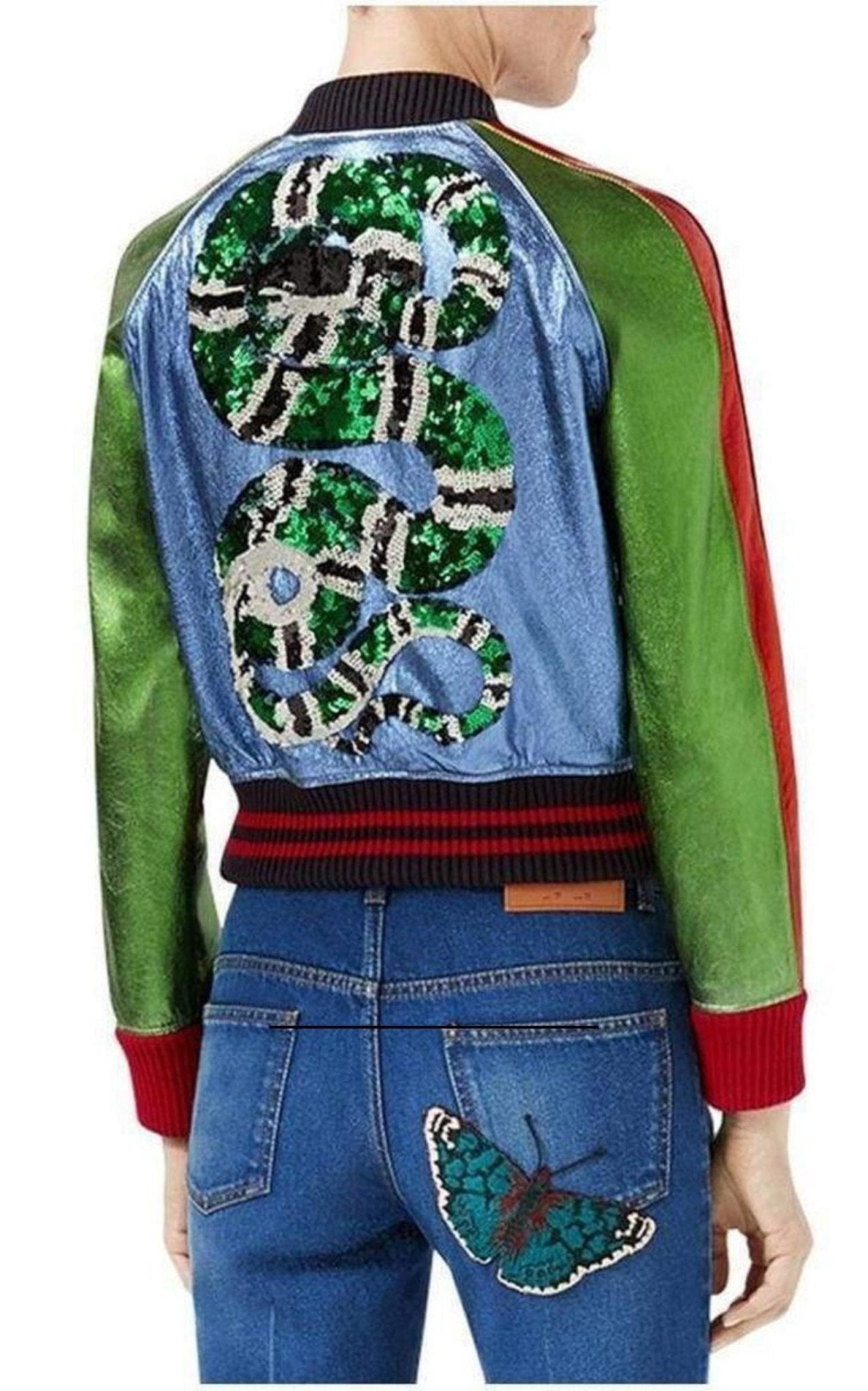 Gucci Bee & Butterfly Patches Jeans - Runway Catalog