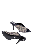 Gucci Beige GG Supreme Canvas Crystal Embellishment Mules - Runway Catalog