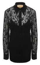 Gucci Black Lace Floral Motif Shirt - Runway Catalog