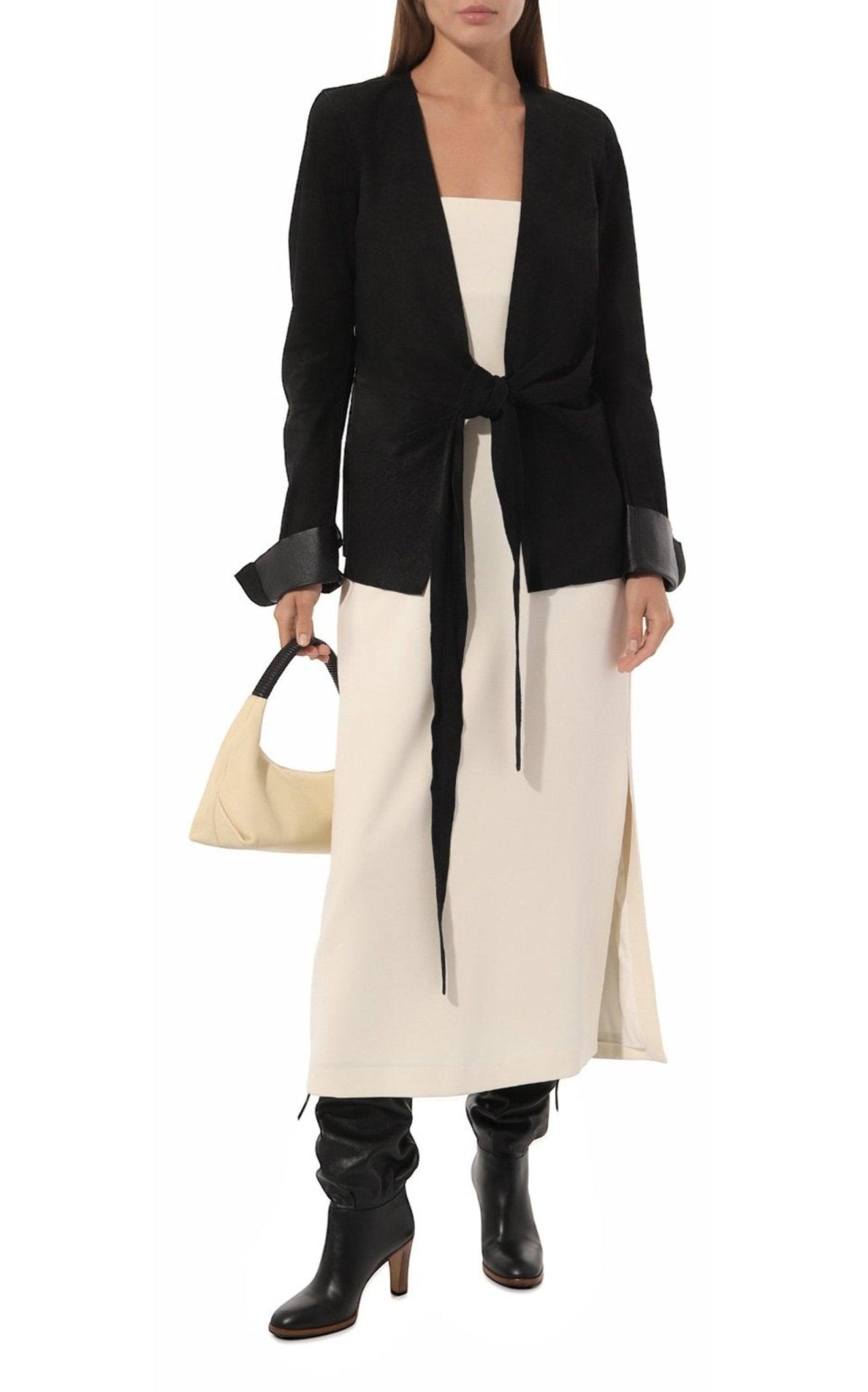 Gucci Black Leather Boots up to the Knee with Mid - heel - Runway Catalog