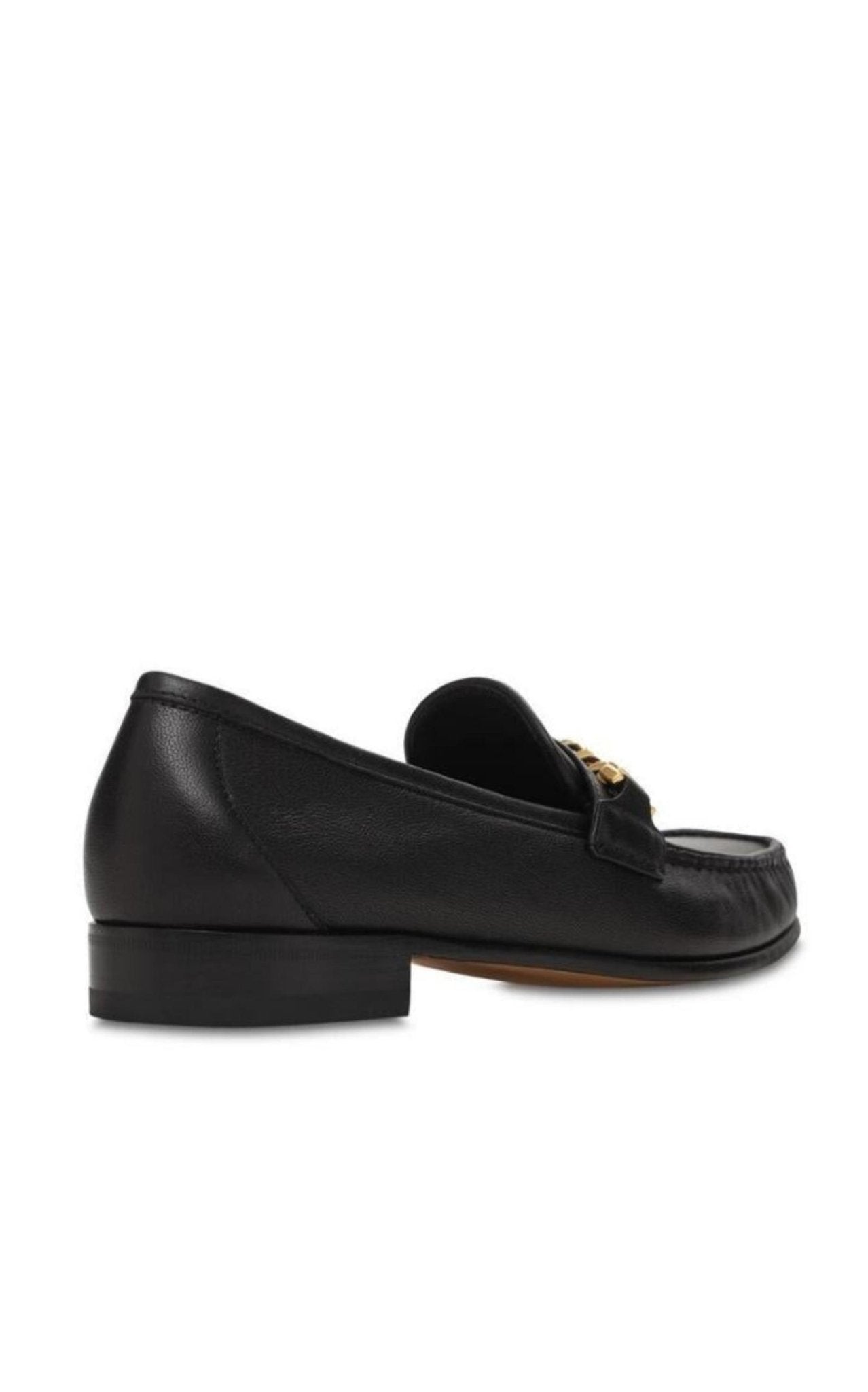 Gucci Black Leather Sylvie Chain Loafers - Runway Catalog