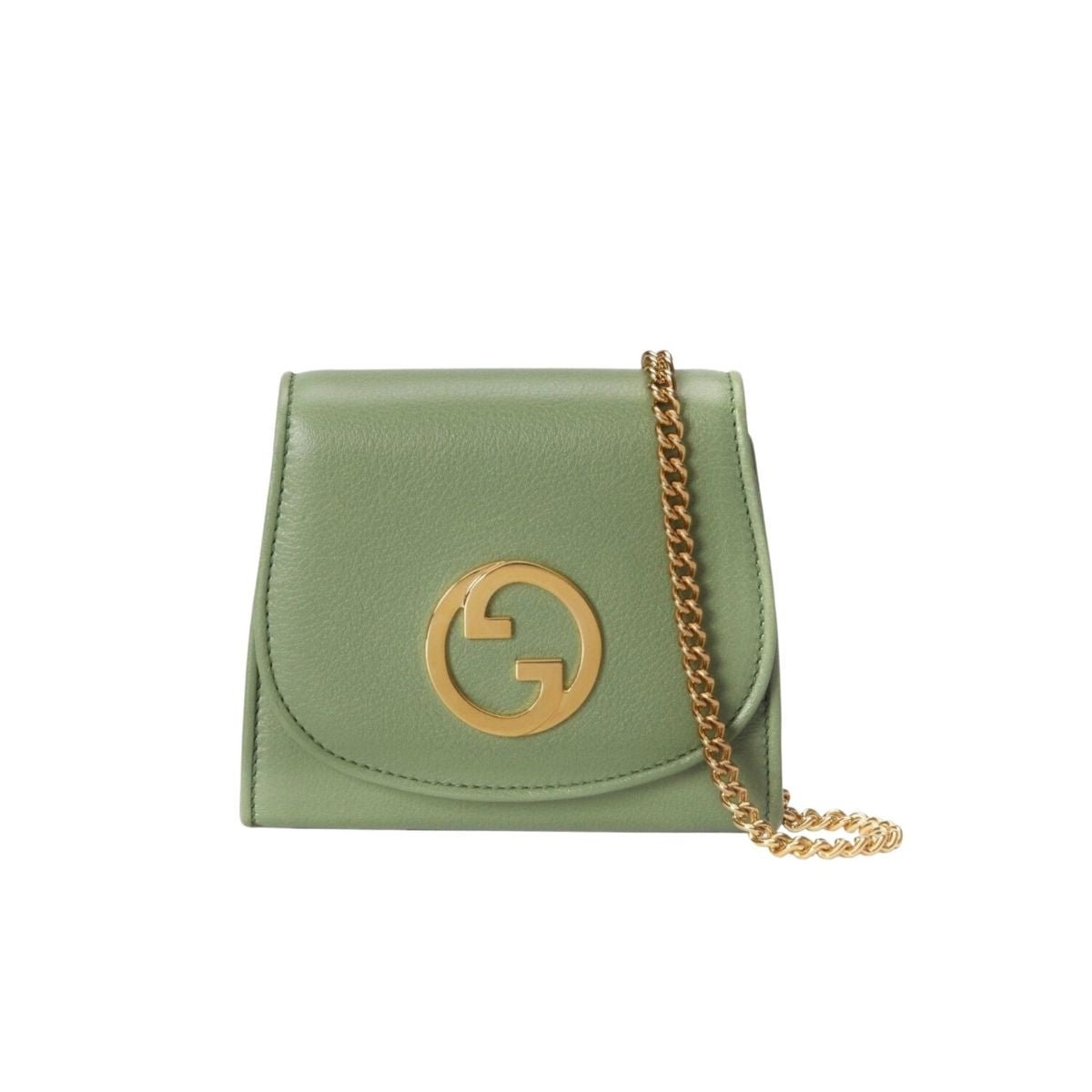Portefeuille à chaîne moyen Gucci Blondie vert - Catalogue Runway