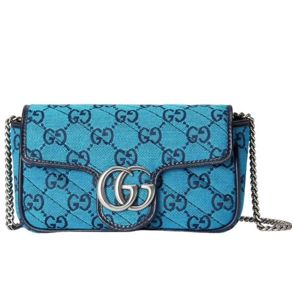 Gucci Blue GG Marmont Blue Super Mini Bag – Runway Catalog