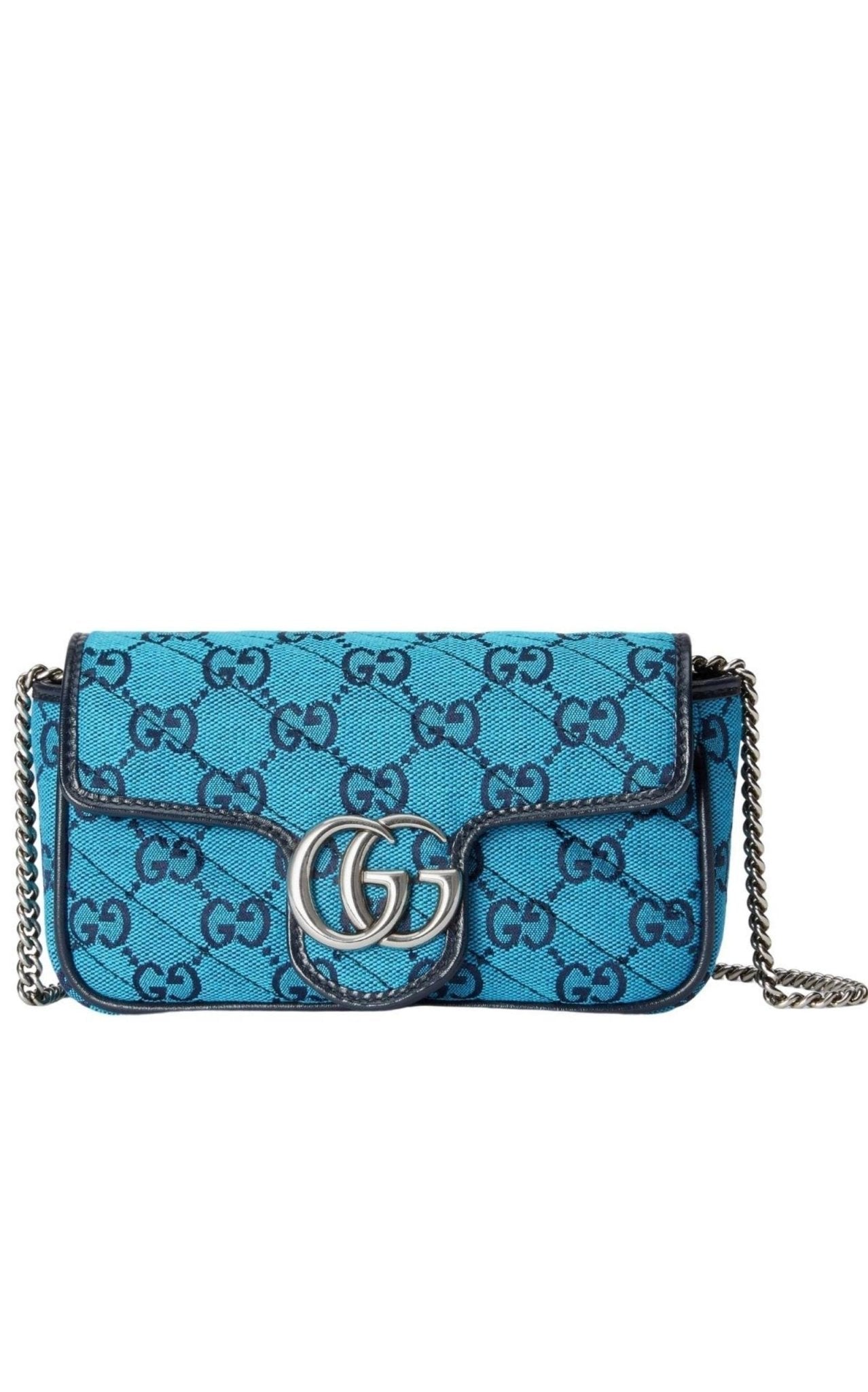 Gucci Blue GG Marmont Blue Super Mini Bag