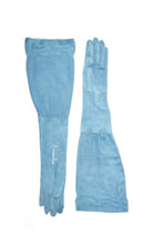 Gucci Blue Suede Gloves with Giglio - Runway Catalog