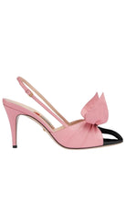 Gucci Bow - Embellished Leather Slingback Pumps - Runway Catalog