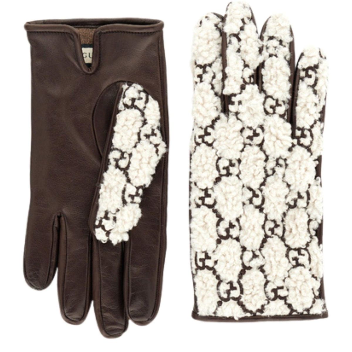 Gucci Brown Leather Embossed Monogram GG Gloves – Runway Catalog