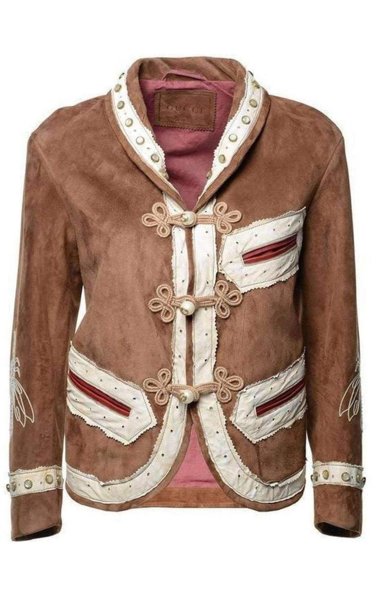 Gucci Brown Suede Embroidered Jacket - Runway Catalog