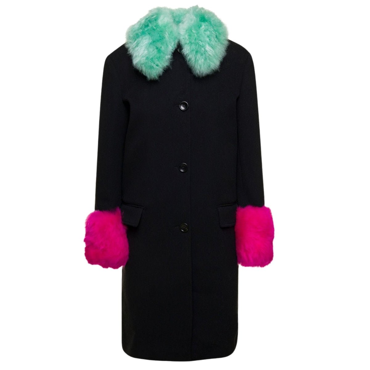 Gucci Cashmere Wool Coat with Shearling-collar
