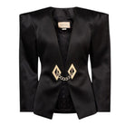 Gucci Chain Trimmed Satin Blazer - Runway Catalog