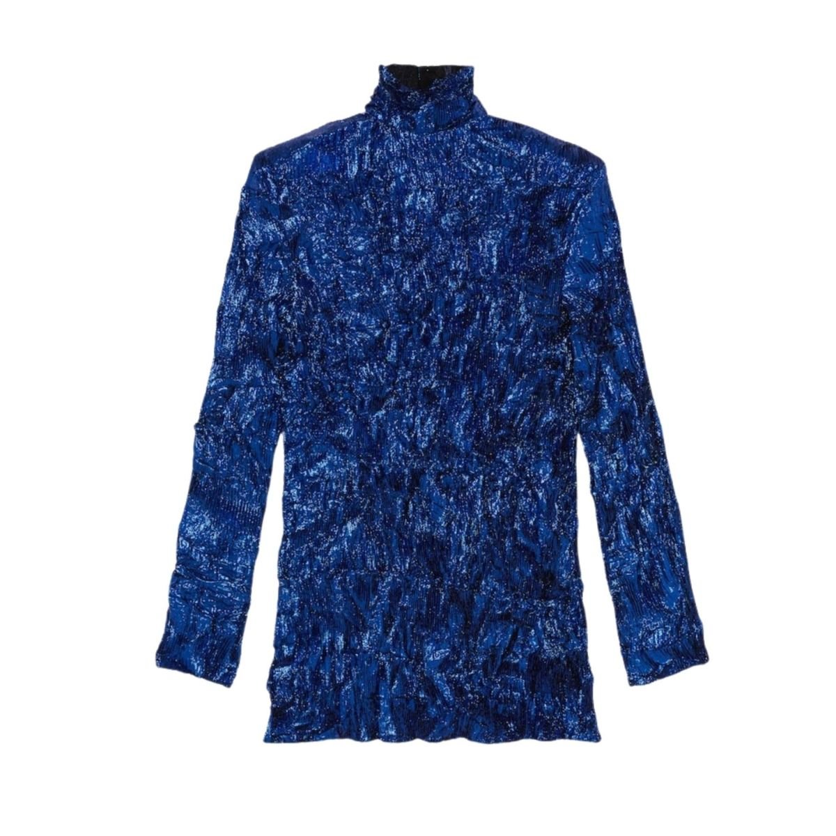 Gucci Crinkle Lurex Shiny Azure Shirt - Runway Catalog