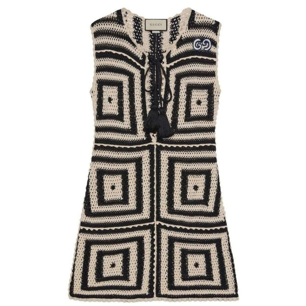 Gucci Crochet-knit Cotton Short Dress