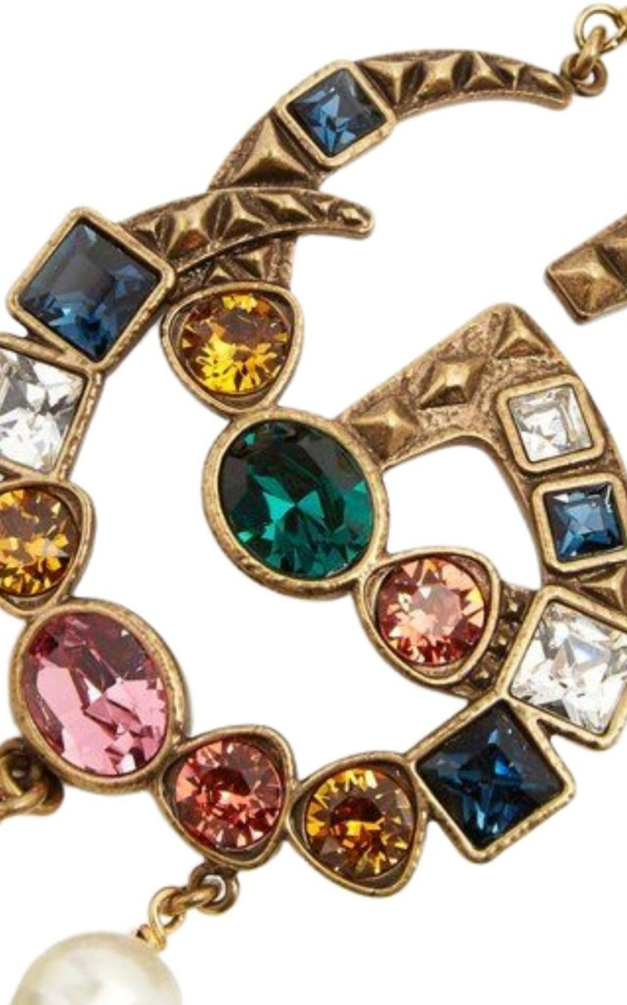 hulagirl 　GUCCI クリスタルダブルGブローチ　ピン Gucci Crystal Double G Bracelet – Runway Catalog