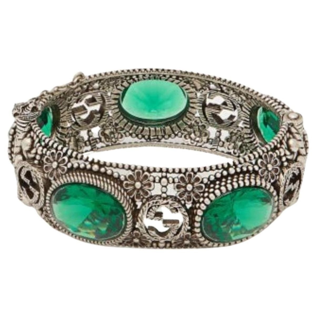 Gucci Crystal - Embellished Sterling - Silver Bracelet - Runway Catalog