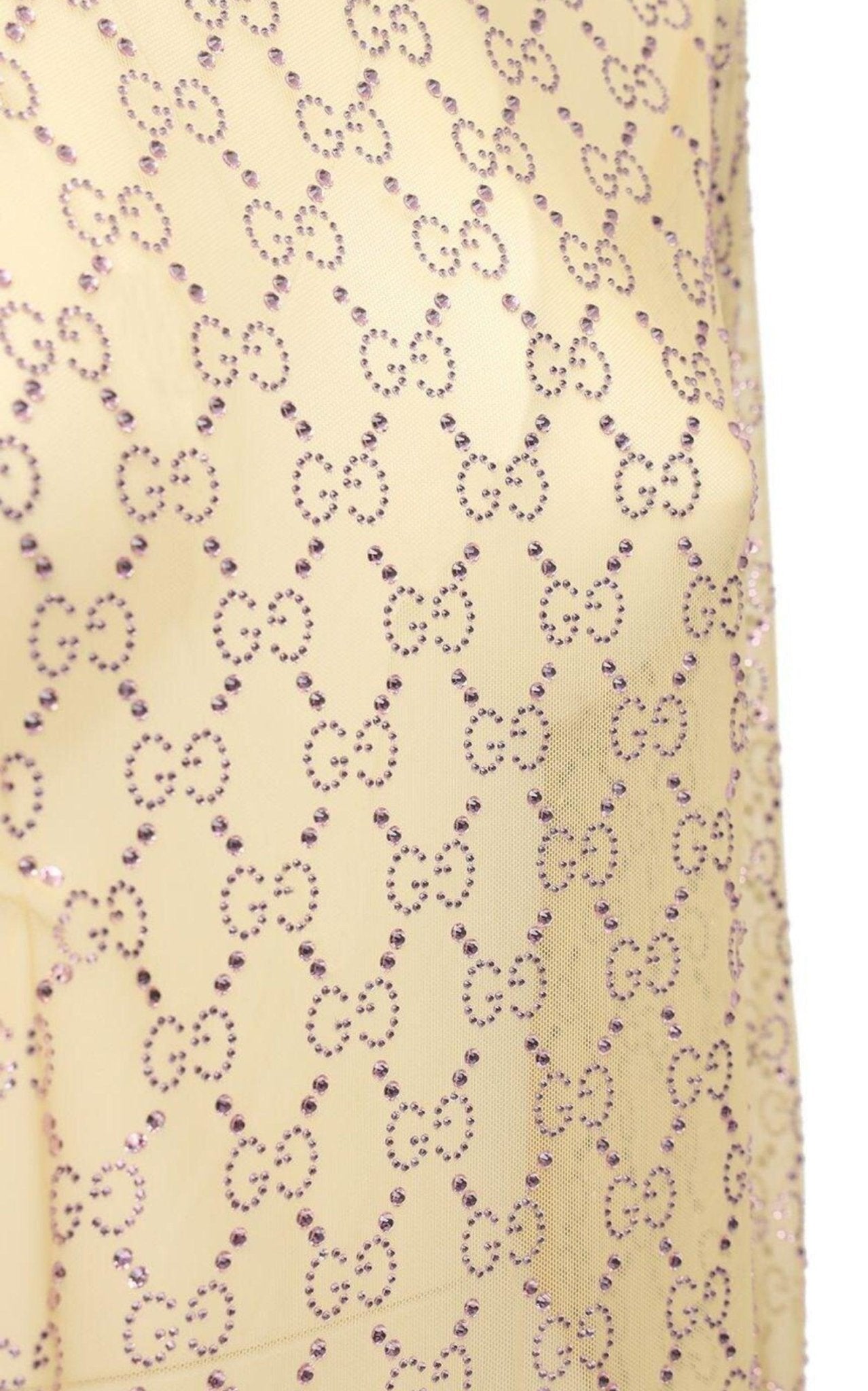 Gucci Crystal Embroidered Sheer Tulle Top