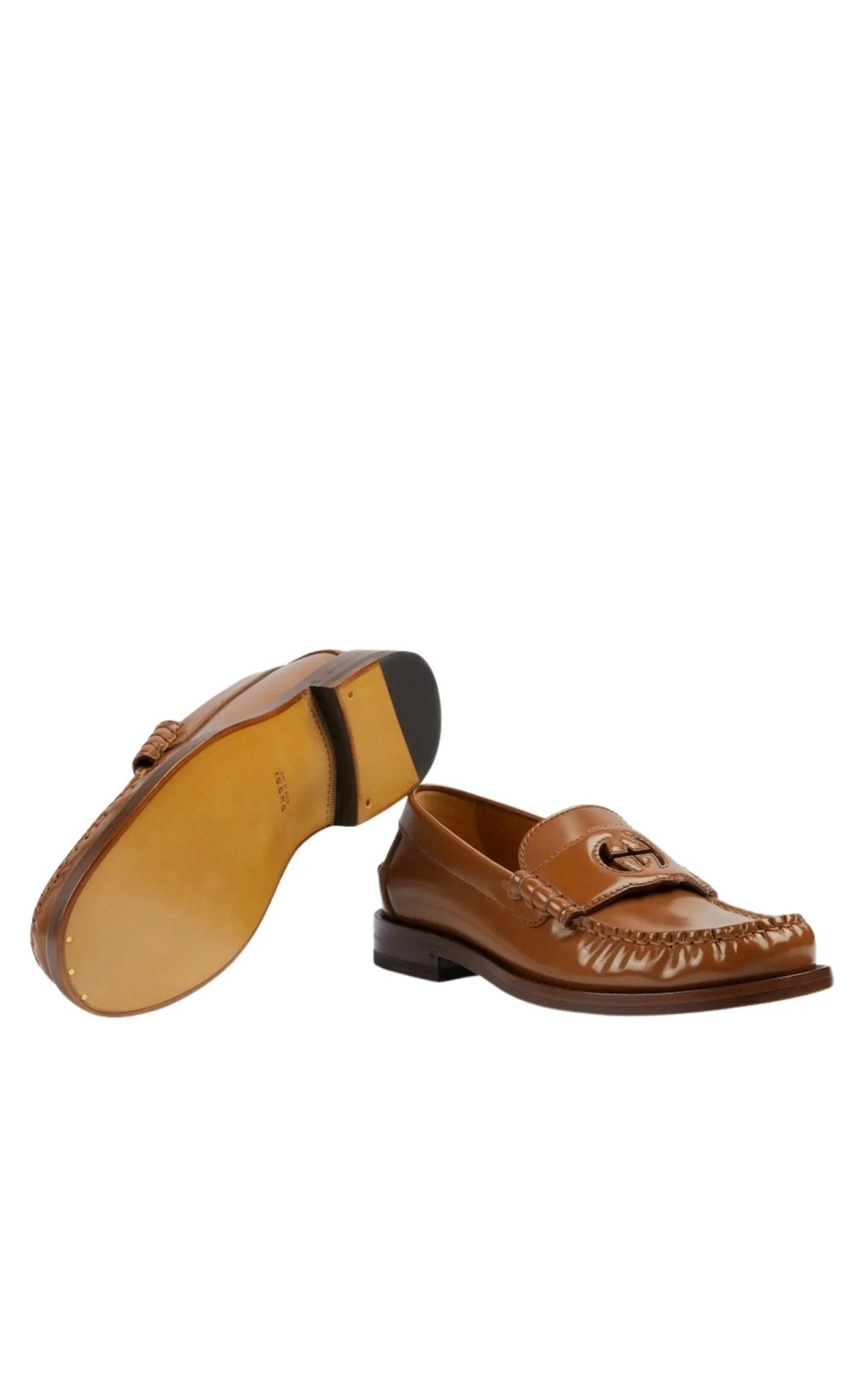 Gucci Cut-out GG Loafers in Brown