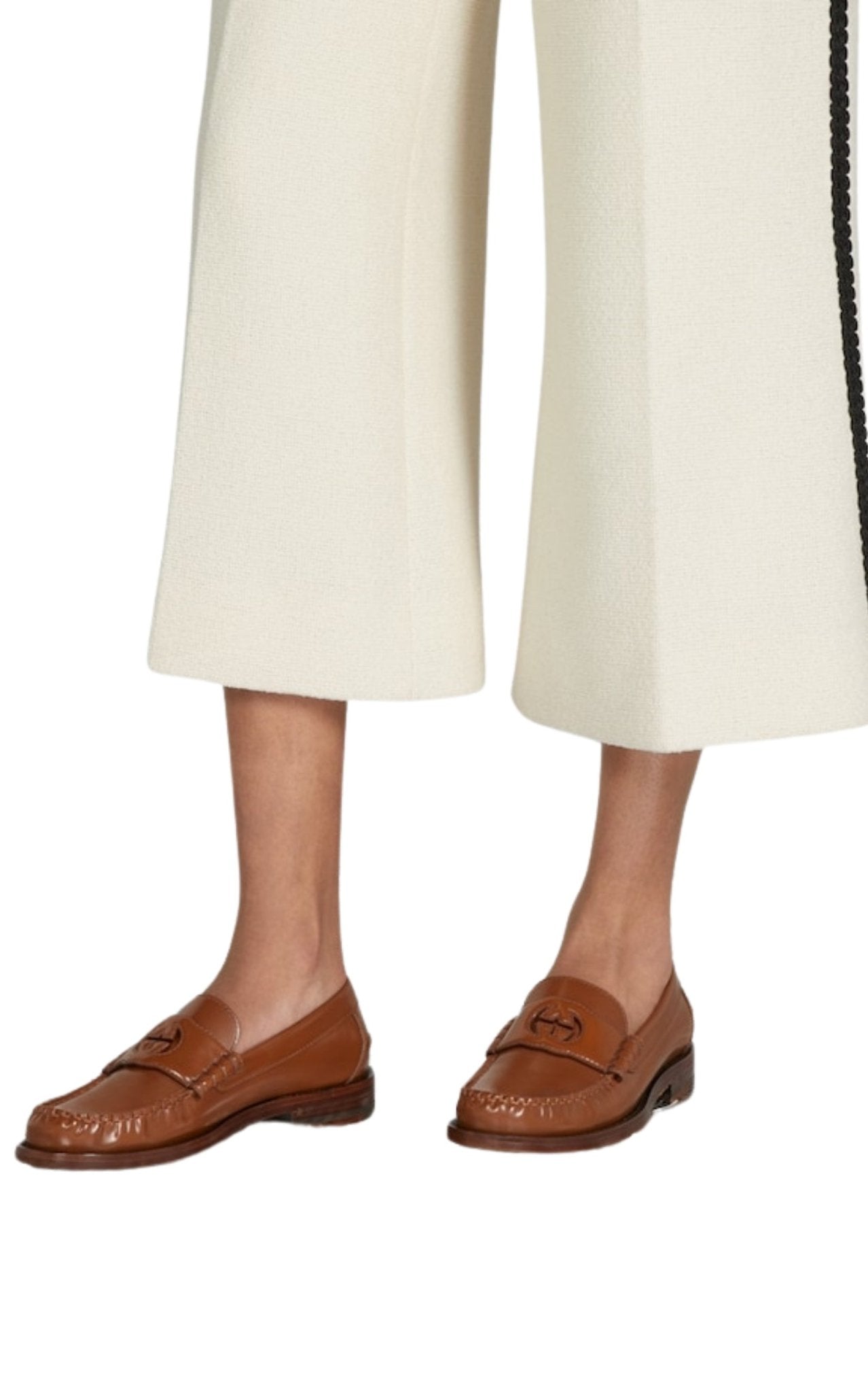 Gucci Cut-out GG Loafers in Brown