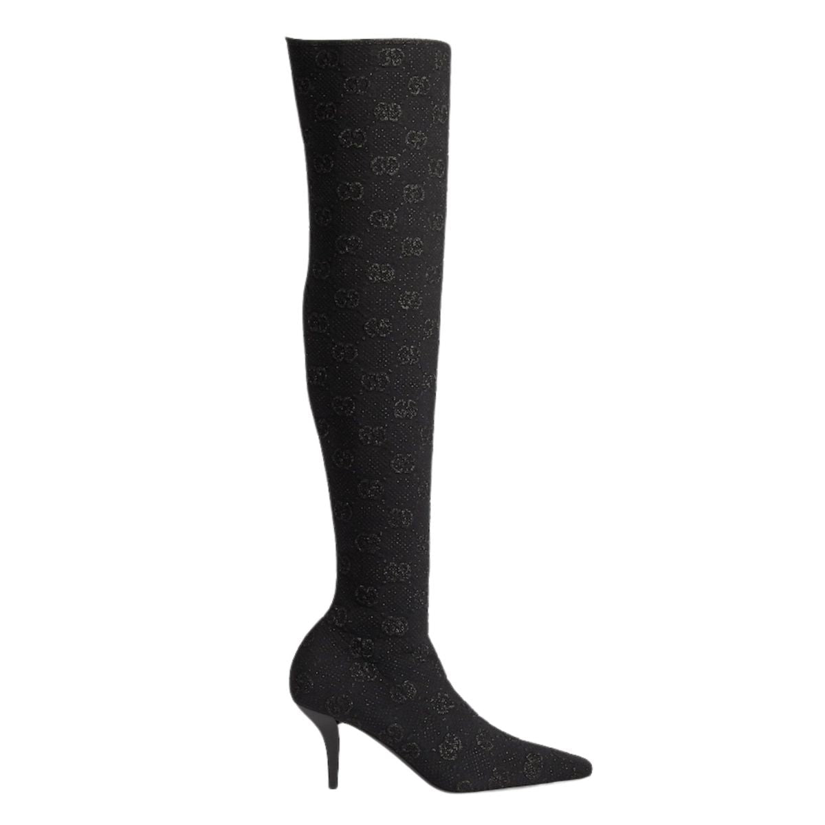 Gucci Demi Shimmer GG Over - The - Knee Boots - Runway Catalog