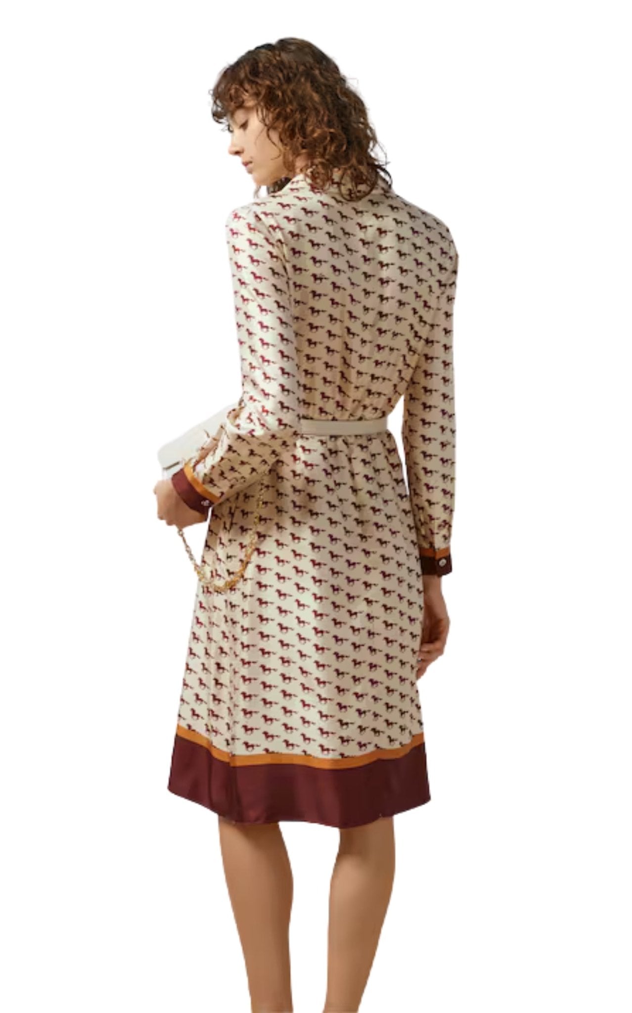 Gucci Diagonal Horses Print Silk Dress - Runway Catalog