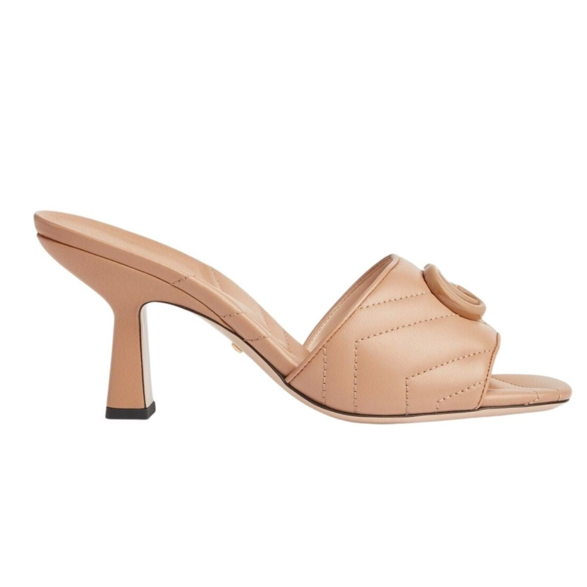 Gucci Double - G Beige Leather Slide Sandals - Runway Catalog