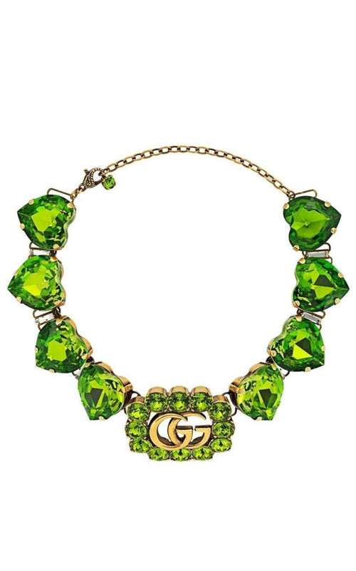 Gucci Double G Heart-crystal Necklace - Runway Catalog display picture 2