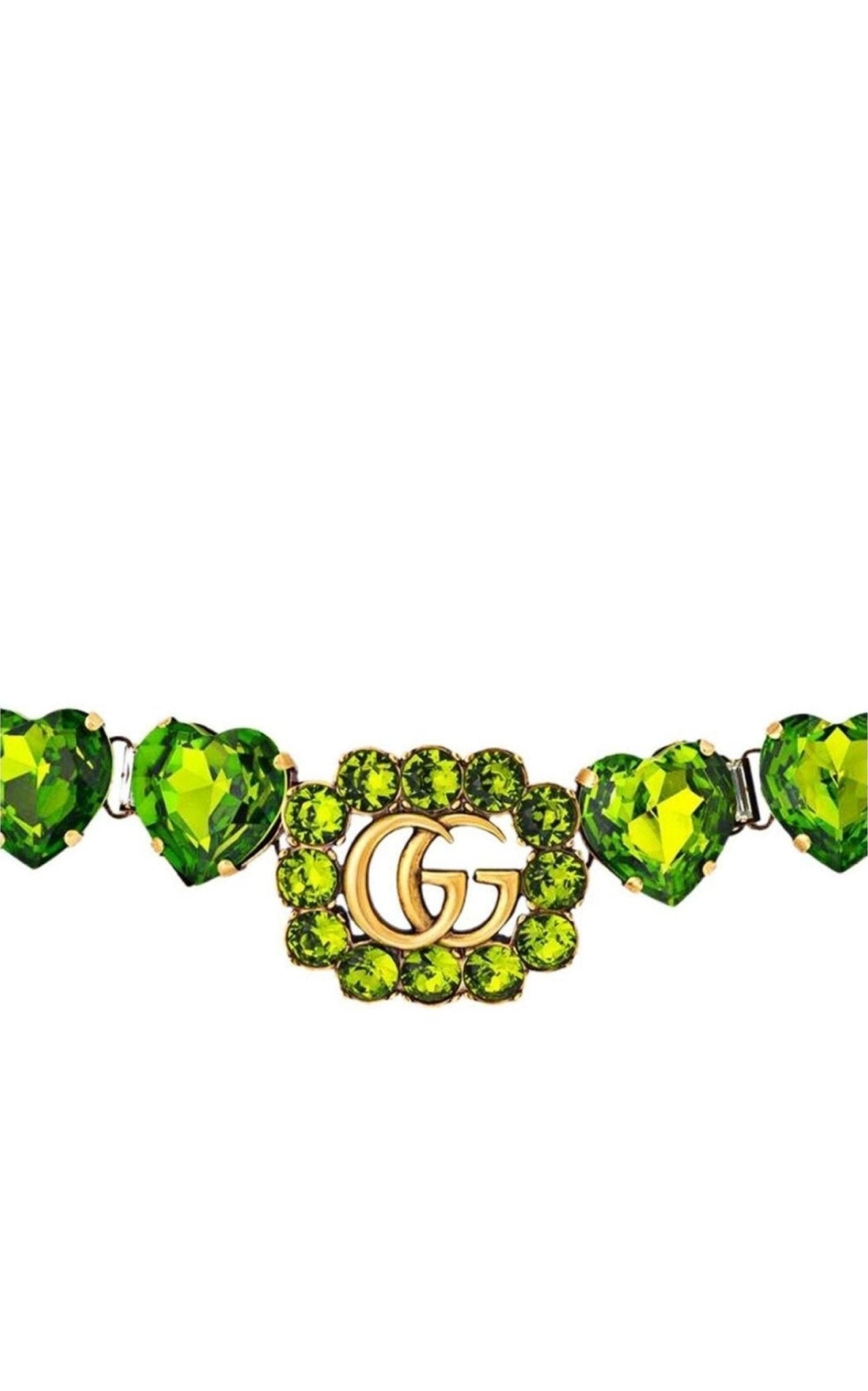 Gucci Double G Heart-crystal Necklace