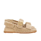 Gucci Double G Merino Wool Sandals in Beige - Runway Catalog
