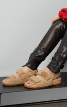 Gucci Double G Merino Wool Sandals in Beige - Runway Catalog