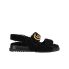 Gucci Double G Merino Wool Sandals in Black - Runway Catalog