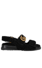 Gucci Double G Merino Wool Sandals in Black - Runway Catalog