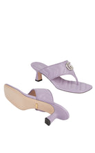 Gucci Double - G Thong Marmont Purple Leather Sandals - Runway Catalog