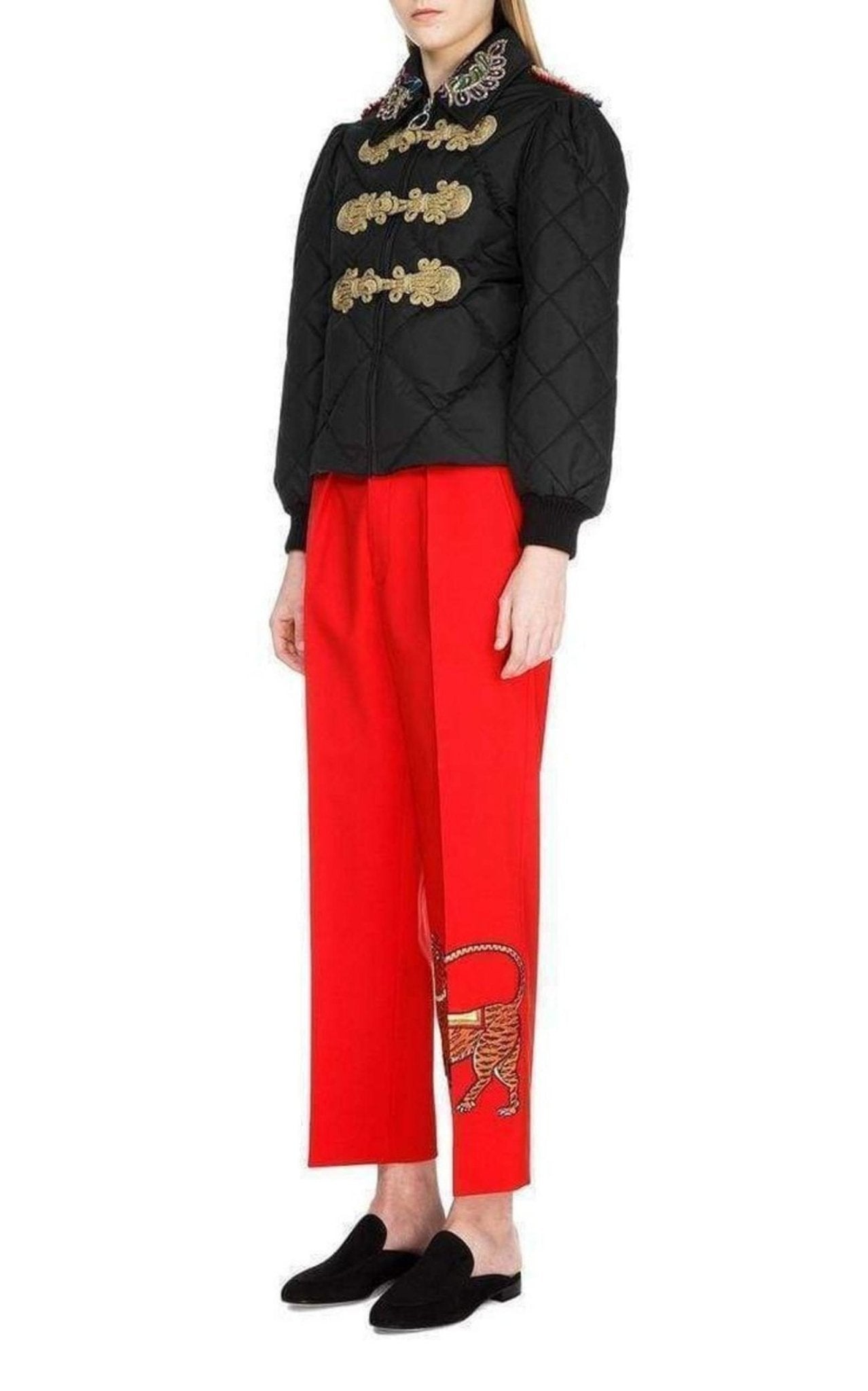 Gucci Embroidered Quilted Bomber Jacket