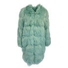 Manteau en fausse fourrure Gucci couleur menthe, doublé de soie, fabriqué en Italie - Catalogue défilé