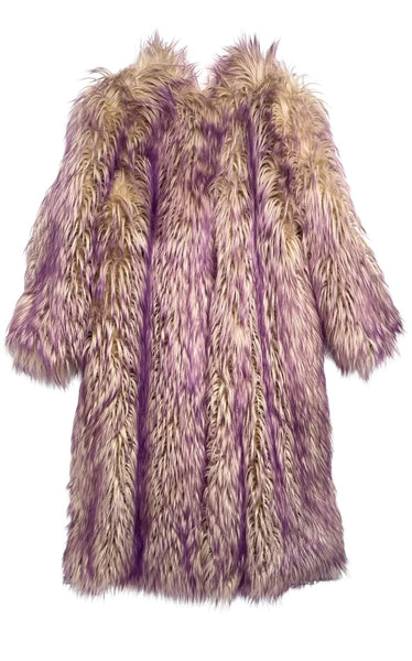 Gucci Faux Fur Coat with Contrast Colored Tips