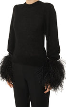 Gucci Feather Cuff Crew Sweater - Runway Catalog